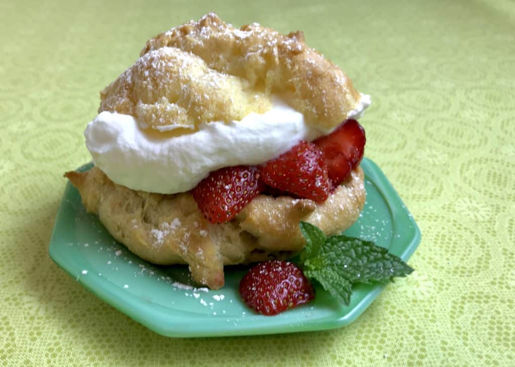 Cream Puff with Strawberries and Whipped Cream