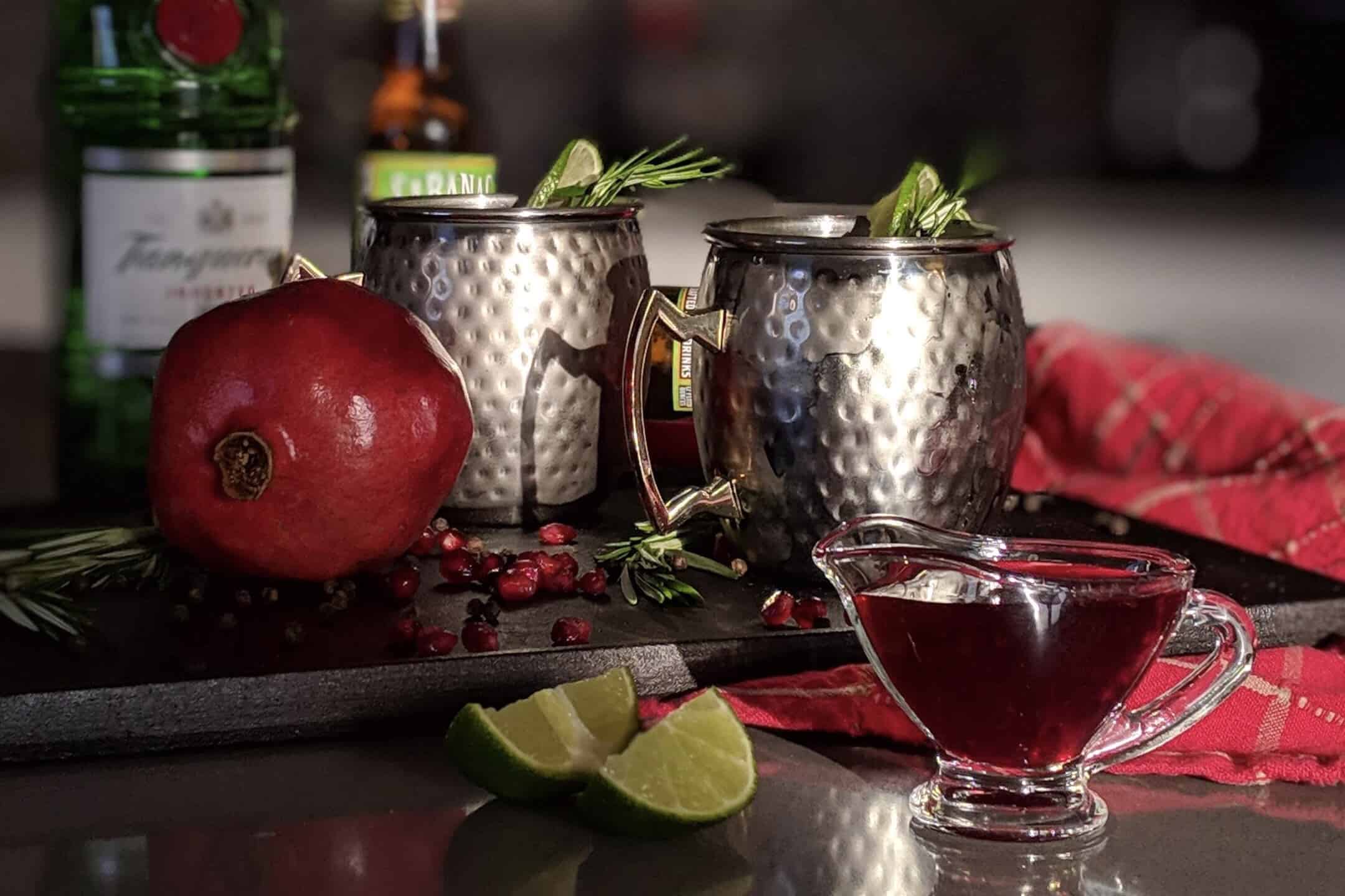 Pomegranate and Rosemary Moscow Mule
